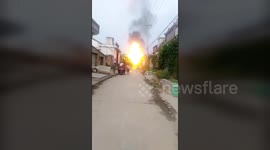 Dramatic moment a gas truck explodes in central China