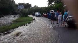 Inside the coverack flood 3hours later