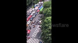 Out-of-control van ploughs into pedestrians in China