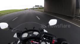 Biker pulls stupid move
