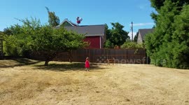 Little girl goes to meet family of wild deer