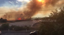 Crews battle large fire in Sandy, Utah