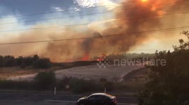 Crews battle large fire in Sandy, Utah
