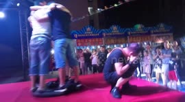 Kung fu master 'inflates tyre with nose'