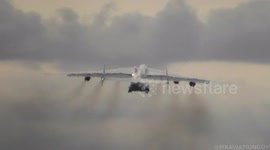 Biggest plane in the world uses all six engines to take off