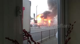 Dramatic video shows fireworks factory ablaze in Southampton