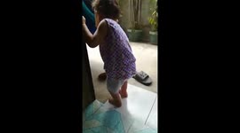 My 1 year old baby knows how to clean