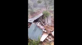 The school was destroyed by landslides after flash flood