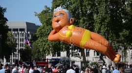 Protesters Fly Sadiq Khan Bikini Balloon Over Parliament Square