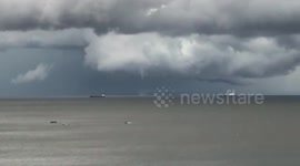 Double Waterspout In Gulf Of Finland