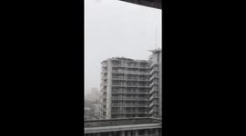 Roof of apartment building ripped off by Typhoon Jebi