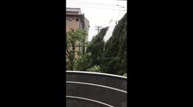 Evacuation alarm sounds in Osaka as Typhoon Jebi batters Japan