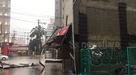 Typhoon Jebi leaves trail of damage through Shinsekai, Japan