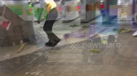 Footage of damage Osaka station after Tyhoon Jebi