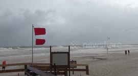Violent waves and red caps at Gulf Shores, Alabama as Storm Gordon strengthens