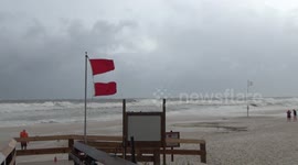 Violent waves and red caps at Gulf Shores, Alabama as Storm Gordon strengthens