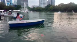 Beautiful lady in a boat.