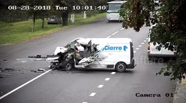 Van driver 'falls asleep' at wheel causing shocking crash