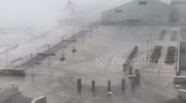 Osaka harbour takes a beating as Typhoon Jebi makes landfall