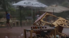 Storm in a coffee  on the mountain