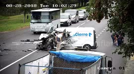 Van driver walks away after 'dozing at wheel', causing shocking crash