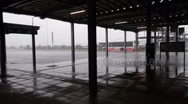Typhoon Jebi bringing intense winds and rain to Kansai Airport island