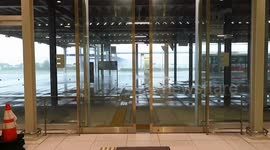 Typhoon Jebi's initial show of intensity in Kansai Airport Island