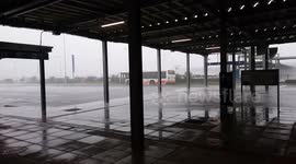 Typhoon Jebi bringing intense winds and rain to Kansai Airport island