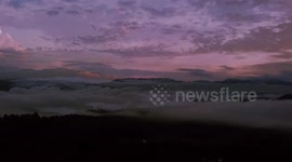 Flying Mavid Pro in the mountains of Japan at sunset