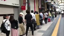 Massive line outside shopping arcade's only open restaurant after 6.7-magnitude earthquake hits Hokkaido