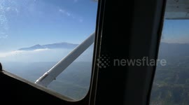 View from inside a flying small airplane_2
