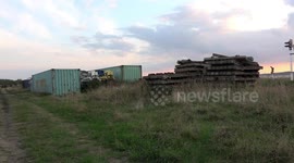Disused steam trains at former army railway