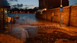 Residents prepare for flooding in Plymouth, UK