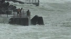 Okinawan teenagers nearly Drown -  Super Typhoon Vong Fong