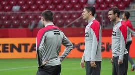 Training in Warsaw ahead of Scotland v Poland Euro 2016 qualifier