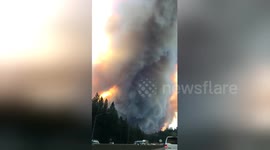 Video shows vehicles driving through massive plumes of smoke above Northern California interstate