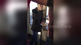 London man eats whole rotisserie chicken on rush-hour train