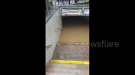 Water clogs subway and gushes through streets in Crimea storm flooding