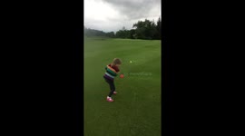 This four-year-old is amazing at golf