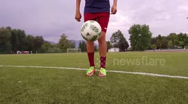 Girl football tricks