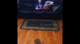 Little boy 3 years old making a awesome shot