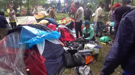 Venezuelan migrants camp out Colombia’s capital
