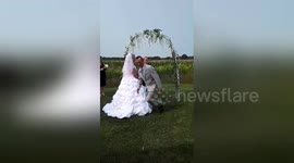 Hilarious moment groom makes a run for 'missing' wedding rings