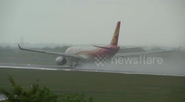 Flash flooding on runway causes delays at Manchester Airport
