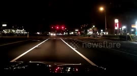 Motorcyclist drops motorcycle