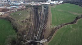 Trains out of Tunnel head towards each other