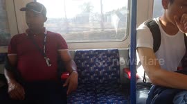 commuter having a morning breakfast