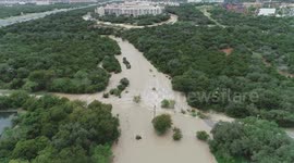 Crazy drone footage shows Texas flooding