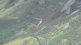 US fighter jet makes breathtaking swoop Welsh valleys