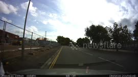 Motorbike test ends in hilarious mishap